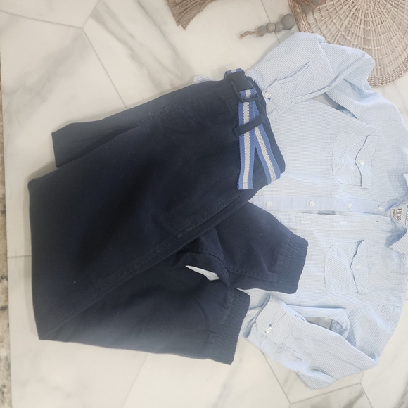 [PD&C- Paper Denim Cloth]size 7, long sleeve blue&white checkered button up shir - Picture 3 of 9